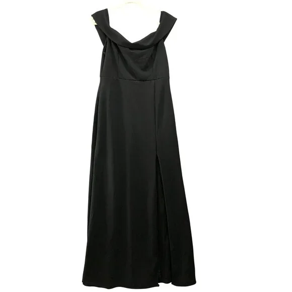 Lulus | Dresses | Lulus Aveline Off Shoulder Black Gown Size Xl Maxi Dress  Side Slit Formal | Poshmark